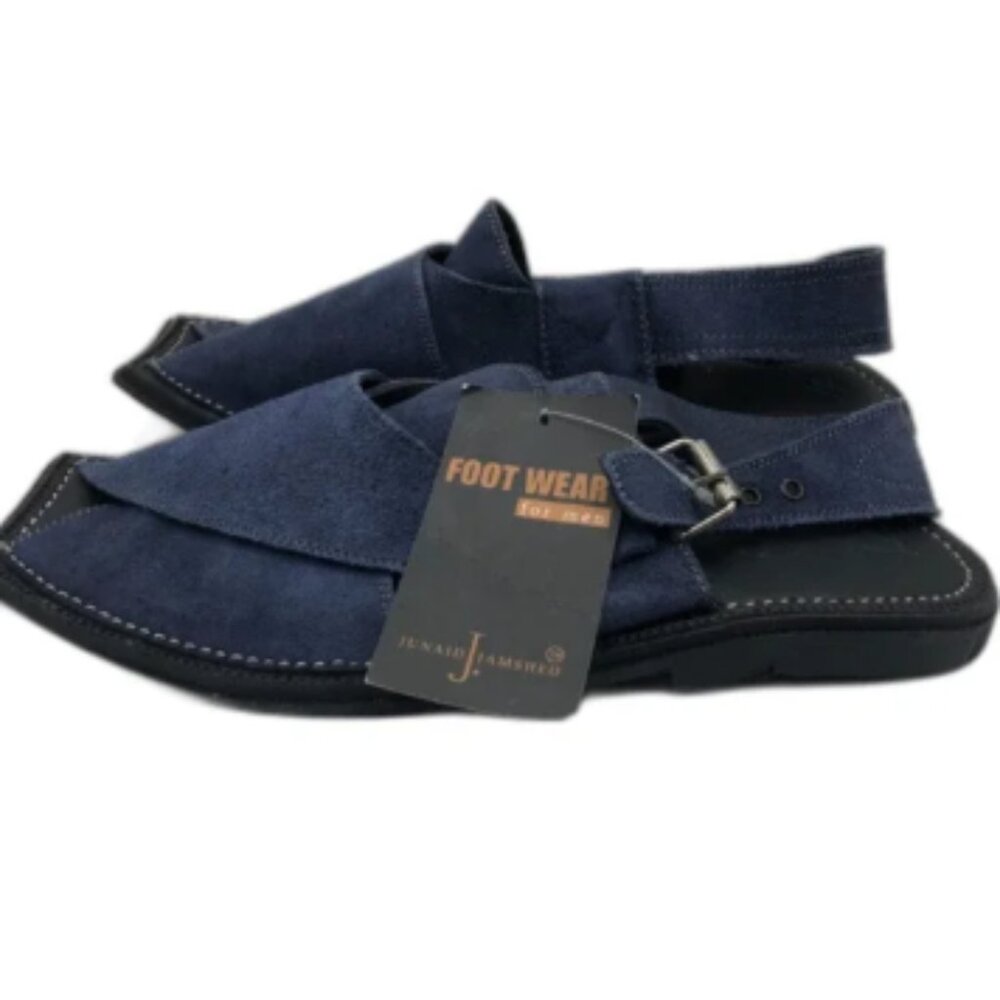 NWT Junaid Jamshed Men’s Deep Cobalt Blue Suede Sandals | Size 12